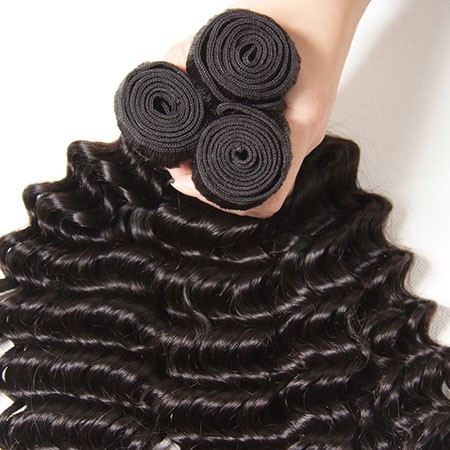 Deep Wave Virgin Hair Weave 3 Bundles With Lace Closure Idolra Soft Unprocessed Virgin Human Hair